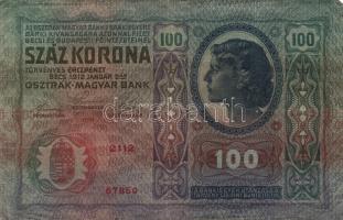 1912. 100K (10x) hamis és eredeti román körbélyegzővel, és fb. nélkül T:II-,III,III-