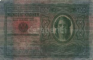 1912. 100K (10x) hamis és eredeti román körbélyegzővel, és fb. nélkül T:II-,III,III-