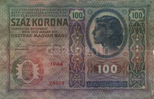 1912. 100K (10x) hamis és eredeti román körbélyegzővel, és fb. nélkül T:II-,III,III-