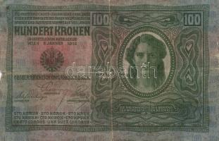 1912. 100K (10x) hamis és eredeti román körbélyegzővel, és fb. nélkül T:II-,III,III-