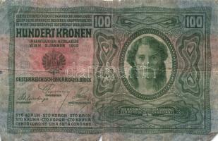 1912. 100K (10x) hamis és eredeti román körbélyegzővel, és fb. nélkül T:II-,III,III-