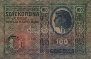 1912. 100K (10x) hamis és eredeti román körbélyegzővel, és fb. nélkül T:II-,III,III-