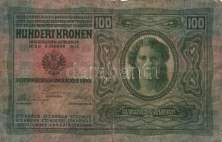 1912. 100K (10x) hamis és eredeti román körbélyegzővel, és fb. nélkül T:II-,III,III-