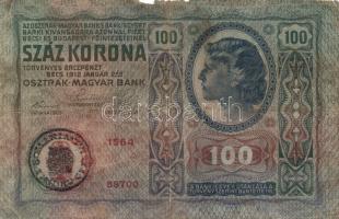 1912. 100K (10x) hamis és eredeti román körbélyegzővel, és fb. nélkül T:II-,III,III-