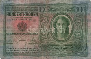 1912. 100K (10x) hamis és eredeti román körbélyegzővel, és fb. nélkül T:II-,III,III-