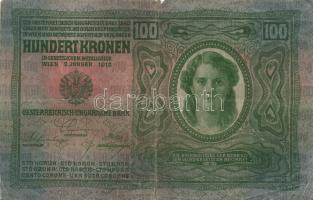 1912. 100K (10x) hamis és eredeti román körbélyegzővel, és fb. nélkül T:II-,III,III-