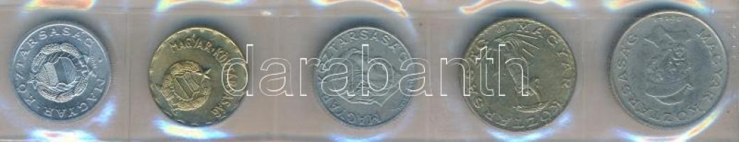 1990. Kiadatlan forgalmi sor laminált fóliatokban 1Ft-20Ft 5klf db "Magyar Köztársaság" fe...