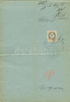 1878 Vadászjegy (12Ft) kézbesítési ívvel, illetékbélyeggel