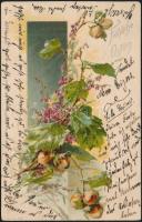 5 db századfordulós litho üdvözlőlap