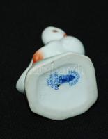 Háború előtti, herendi kézzel festett kacsa, hibátlan, jelzett (koronás 1940), m:6 cm / Handpainted ...