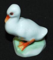 Óherendi kézzel festett kacsa, hibátlan, jelzett, m:6 cm / Handpainted numbered Herendi chinaware du...