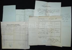 1835-1880 10db parókiai levél és okmány pecsétekkel és aláírásokkal