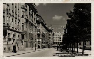 Ljubljana, Aleksandrova cesta / Alexander Street, shops (EK)