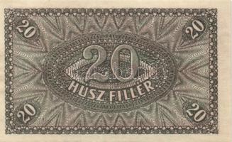 1920. 20f (2x) eltérő színváltozatok + 50f + 1K (2x) + 20K (2x) T:I-,II,II-