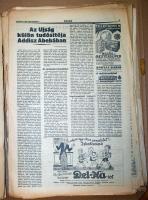 Nagy nyomtatvány tétel: 1923-1937 kb. 250db klf újságlap, közte Magyarság, Pesti Napló, Magyar Hírla...