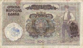 Szerbia/Német megszállás 1941. 100D "Strafgericht Breslau 183/4" bélyegzővel ellátva T:III...