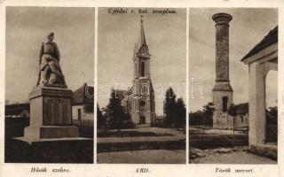 Érd Hősök szobra, török mecset, katolikus templom