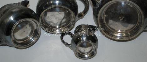 Cca 1930-es évek Berndorf jelzéssel ellátott ezüstözött alpakka kancsó, tejszín, tejkiöntő, kávéskan...