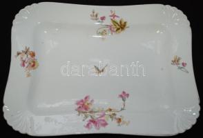 ~1900 Kézzel festett porcelán pecsenyés tál (festés kicsit kopott) / ~1900 Handpainted chinaware plate 34x25cm