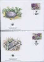 WWF turtles block of on 4 FDC WWF Teknősök négyestömb 4 FDC-n