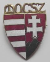 Berán Nándor (1889-1965) DN. "MOCSz - Magyar Országos Céllövő Szövetség" zománcozott hátoldalon szignózott jelvény (36x45mm) T:1-