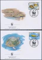 WWF Teknős (I) sor 4 FDC-n, WWF Turtles (I) set on 4 FDC