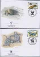 WWF Turtles (I) set on 4 FDC WWF Teknős (I) sor 4 FDC-n