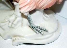 Kézzel festett jelzett ENS Germany porcelán madár figura kis lepattogzással /
Handpainted ENS German...