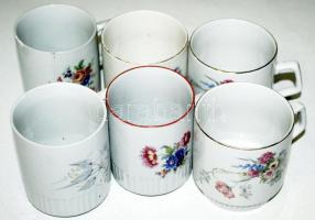 6db klf jelzett Zsolnay porcelán bögre / 6pcs of Zsolnay chinaware cups