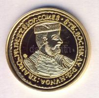 "Magyar aranypénzek utánveretben - Bocskai István 10 dukát" aranyozott Ag(0.999) emlékérem...