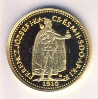 "Magyar aranypénzek utánveretben - Ferenc József 10 korona" aranyozott Ag(0.999) emlékérem...