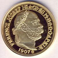 "Magyar aranypénzek utánveretben - Ferenc József jubileumi 100 korona" aranyozott Ag(0.999...