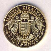 "Magyar aranypénzek utánveretben - Szent László jubileumi 100 korona" aranyozott Ag(0.999) emlékérem (5.5g) T:PP csak 2009db!