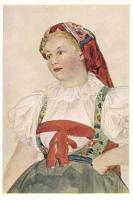 Czech folklore, girl, s: J. Manes