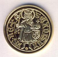 "Magyar aranypénzek utánveretben - Mátyás király aranyforint" aranyozott Ag(0.999) emlékér...