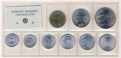 1981. 2f-10Ft 9db klf érmés forgalmi sor fóliatokban T:1