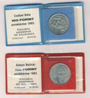 1983. 100Ft "Simon Bolivár" alpakka T:BU Eredeti tokban, tanúsítvánnyal! + 1983. 100Ft &qu...