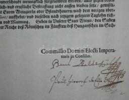 1624 II. Ferdinánd által kiadott oklevél a szőlőmunkások napibérének szabályozásáról aláírásokkal / ...