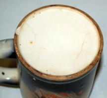 Cca 1900 II. Vilmos császárt ábrázoló sörös korsó, kis repedéssel, 0,5 literes/ beer mug small crack...