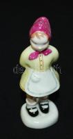 Aquincumi, fejkendős kislány, kézzel festett, hibátlan, jelzett, m:13 cm