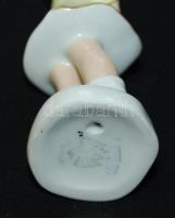 Aquincumi, fejkendős kislány, kézzel festett, hibátlan, jelzett, m:13 cm