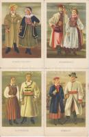 15 db háború előtti lengyel folklór motívumlap, mind használatlan, s: Haupt