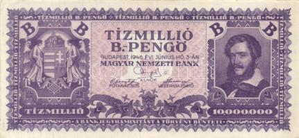 1936-1946. 10P + 20P + 50P + 100.000MP + 1.000.000.000MP + 10.000BP + 10.000.000BP T:I-,II(II-)