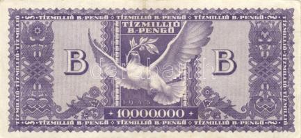 1936-1946. 10P + 20P + 50P + 100.000MP + 1.000.000.000MP + 10.000BP + 10.000.000BP T:I-,II(II-)