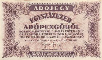 1946. 100.000AP fehér papír T:II fo.