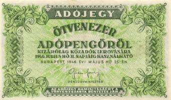 1946. 10.000AP (2x) kétféle + 50.000AP (2x) kétféle + 100.000AP (2x) kétféle + 500.000AP + 1.000.000...