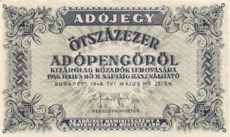 1946. 10.000AP (2x) kétféle + 50.000AP (2x) kétféle + 100.000AP (2x) kétféle + 500.000AP + 1.000.000...
