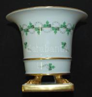 Kézzel festett sorszámozott Persil-mintás, jubileumi díszváza, jelzett Herendi porcelán váza hibátla...