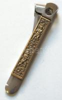 cca 1900 Donatus Solingen szivarvágó puttókkal és növényi motívumokkal gazdagon díszített réz nyéllel / Vintage Donatus Solingen cigar-cutter with decorated brass handle 14,5cm