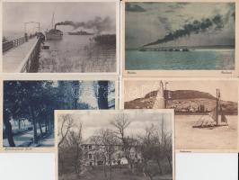 10 db régi városképes lap, balatoni városokból